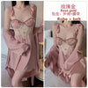 mondmi Deep V Low - cut with Chest Pad Nightdress, Flutter Sleeve, Open Back, Plus Size Pearl Sling Nightdress 3978 - mondmimondmi Deep V Low - cut with Chest Pad Nightdress, Flutter Sleeve, Open Back, Plus Size Pearl Sling Nightdress 3978CostumeMondmimondmimondmi Deep V Low - cut with Chest Pad Nightdress, Flutter Sleeve, Open Back, Plus Size Pearl Sling Nightdress 3978M3957 Rose Gold (Robe + Belt)